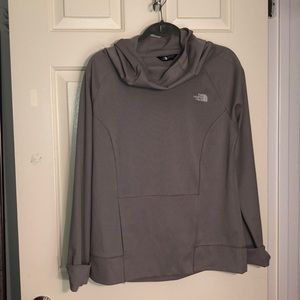 grey north face sweatshirt